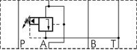 Schaltsymbol: Druckbegrenzungsventil (A -> T)